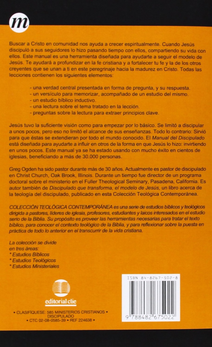 Manual del discipulado Colec. Teológica Contemporánea 20