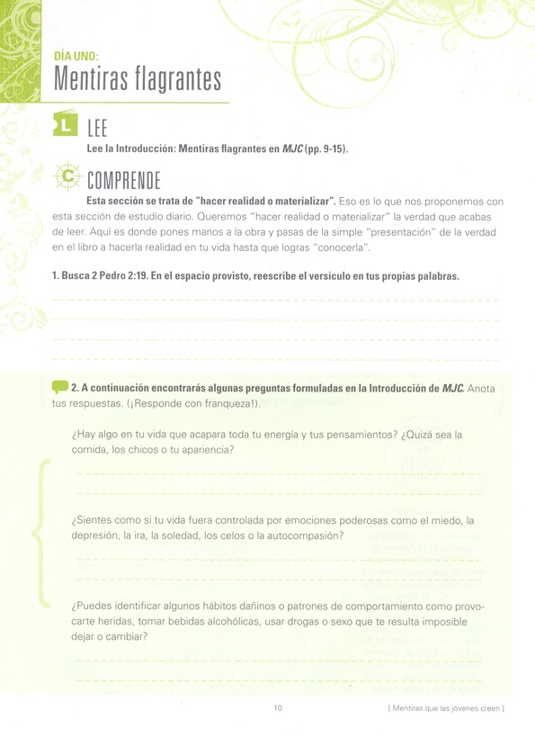 Mentiras que las jóvenes creen Guía de estudio