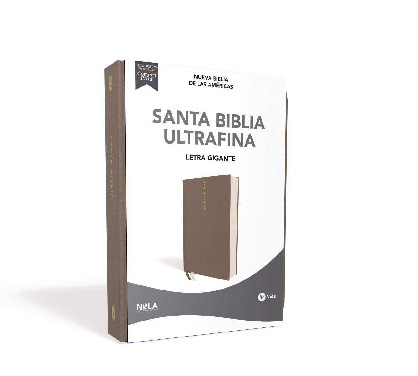 NBLA Biblia Ultrafina Letra Gigante Tapa dura Gris Edición Letra Roja