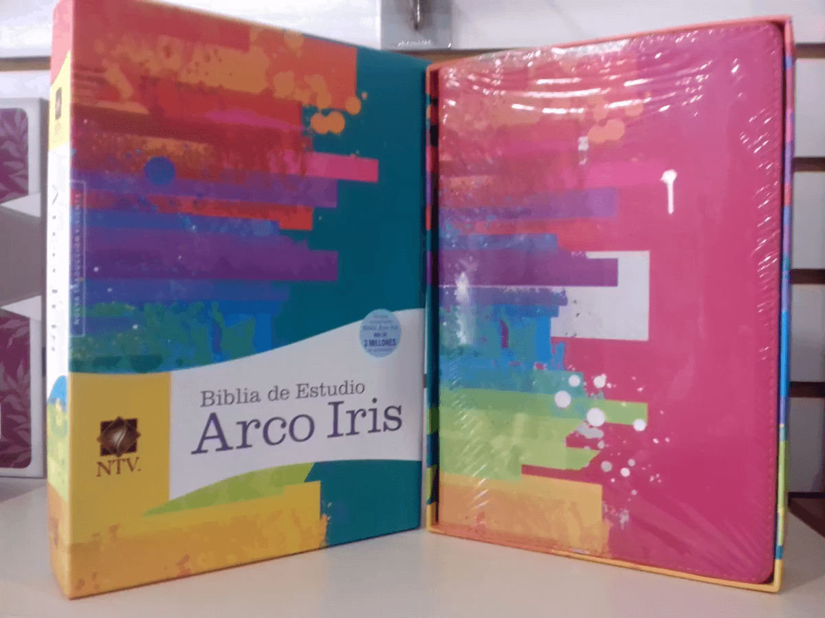 Ntv Biblia De Estudio Arco Iris, Acuarela S/ Frambuesa Si