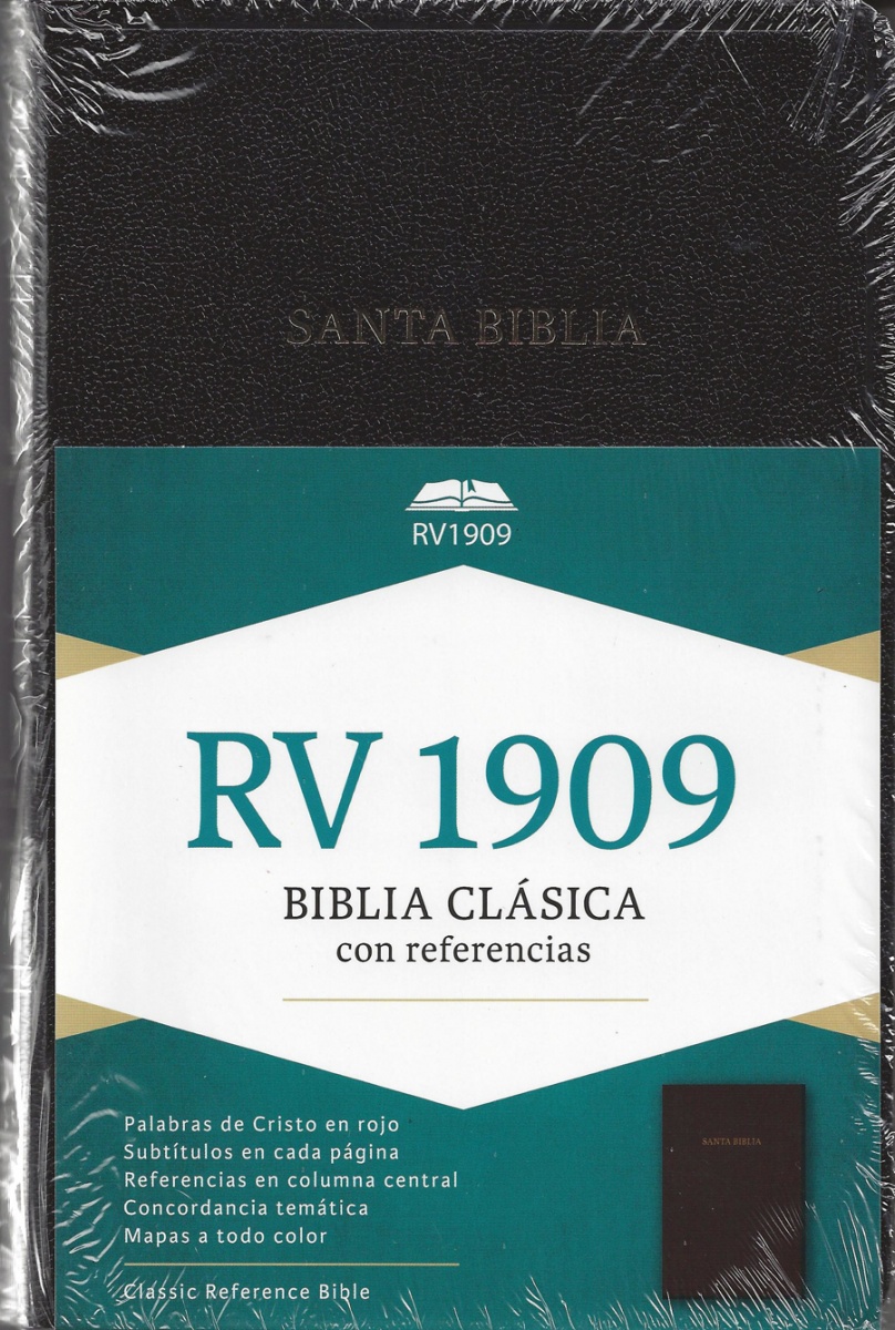 RV 1909 Biblia Clásica con Referencia negro imitación piel