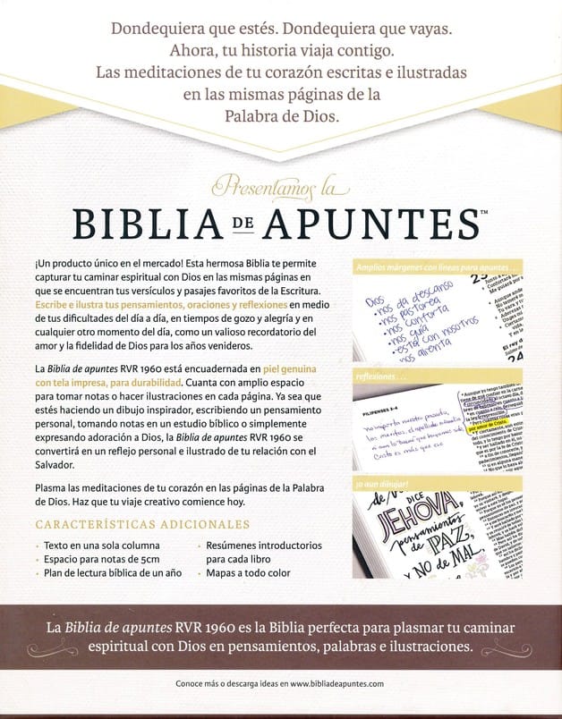 Rvr 1960 Biblia De Apuntes – Azul – Piel Genuina Y Tela…