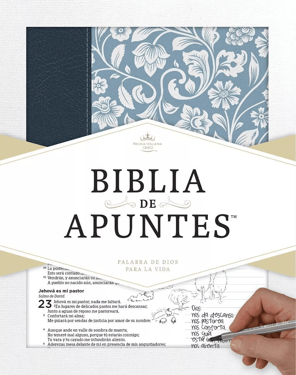 Rvr 1960 Biblia De Apuntes – Azul – Piel Genuina Y Tela…