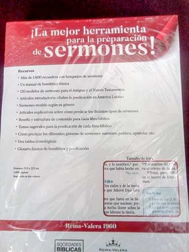 Rvr60 Biblia De La Predicación Púrpura Con Índice