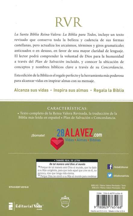 RVR77 Santa Biblia – Edición económica Paquete de 28