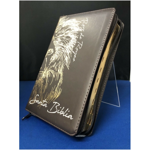 Biblia Rvr60 Piel Fabricada Café León Cierre Índice - Image 3