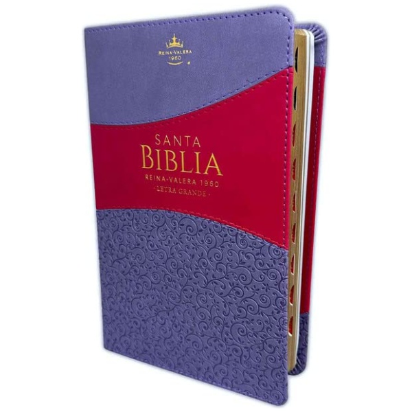 Biblia RVR1960 Letra Grande Manual S Piel  Lila Morado Índice Cierre 12.5pt 065PJR