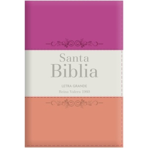 Biblia RVR1960 Letra Grande Guinda Crema Melón Manual Cierre Índice