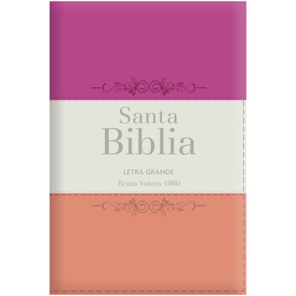 Biblia RVR1960 Letra Grande Guinda Crema Melón Manual Cierre Índice