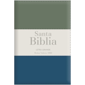 Biblia RVR1960 Letra Grande Tricolor Gris Crema  Azul Manual Cierre Índice