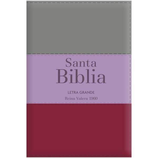 Biblia RVR1960 Letra Grande Marrón Lila Violeta Manual Cierre Índice