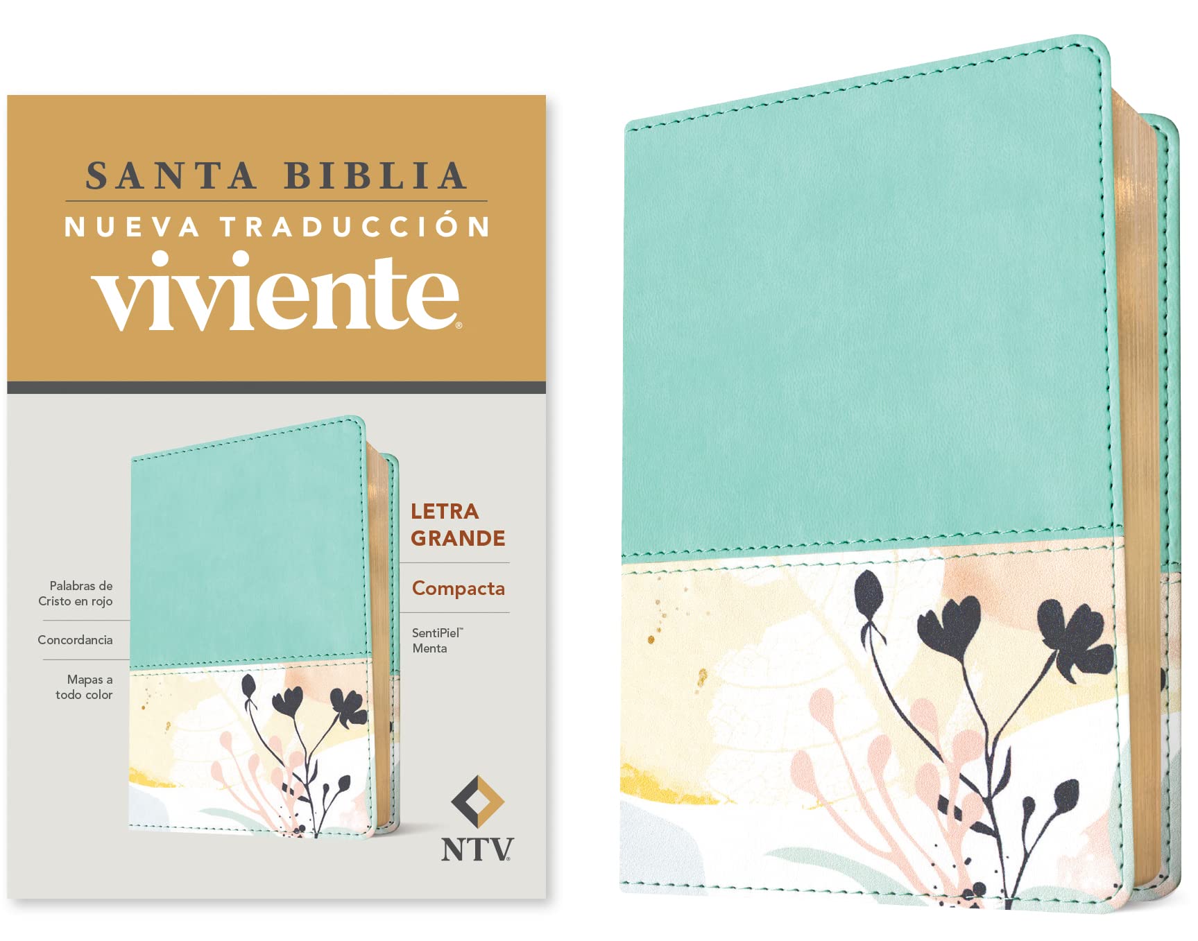 Biblia NTV Edición Compacta Letra Grande Menta
