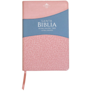 Biblia RVR1960 Duotono Rosa Floral celeste índice Letra Grande 12.5pt 065PJR