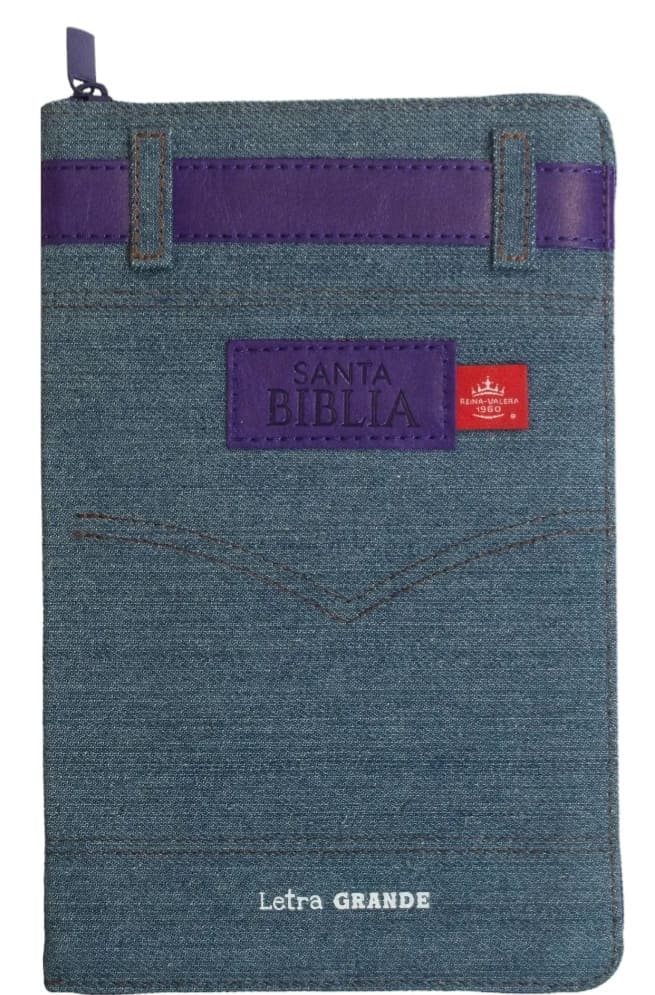 Biblia RVR1960 Jean cinto lila Cierre índice Compacta 11pt 045LGPJR