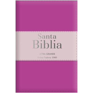 Biblia RVR1960 Letra Grande Fucsia Rosa Palo Manual Cierre Índice