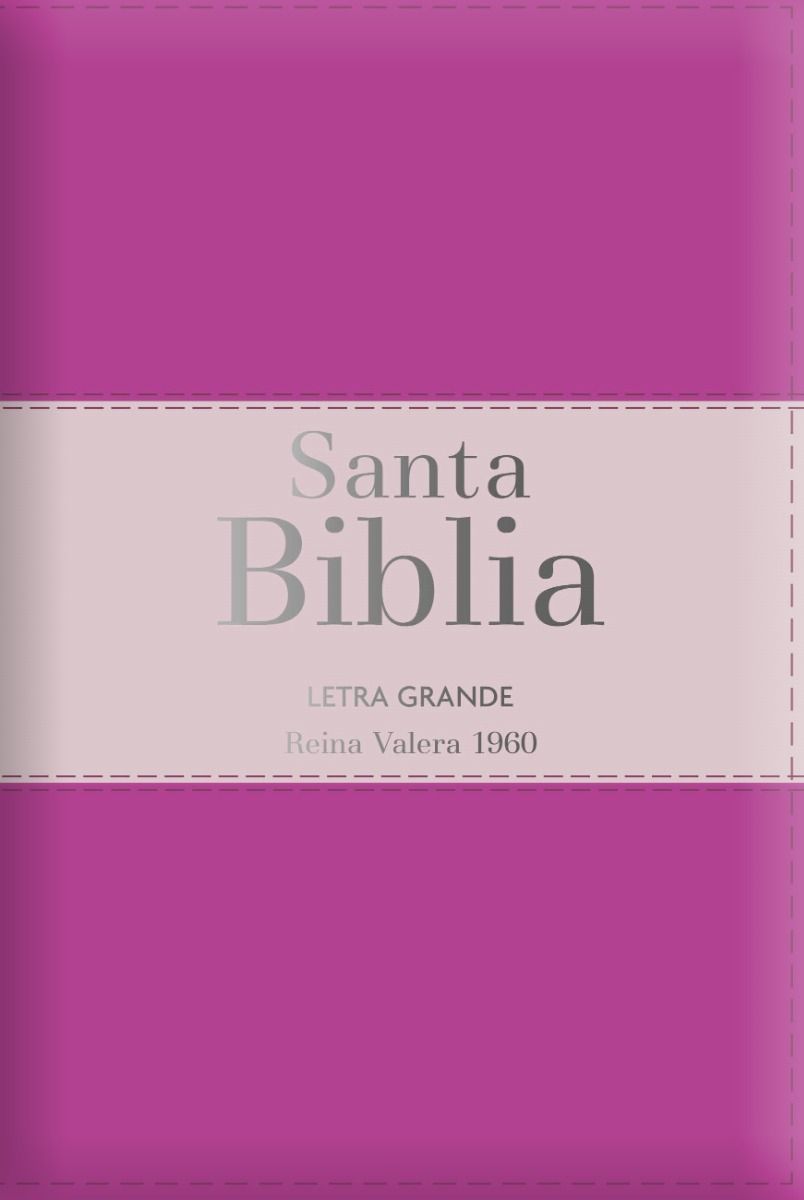 Biblia RVR1960 Letra Grande Fucsia Rosa Palo Manual Cierre Índice