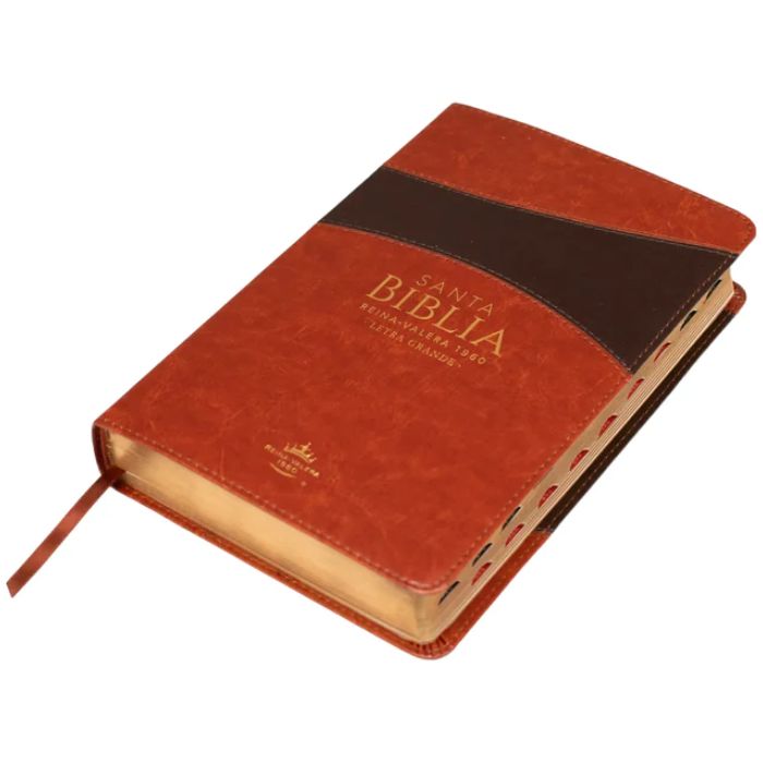 Biblia RVR1960 Letra Grande Manual S Piel Marrón Índice Cierre 12.5pt 065PJR