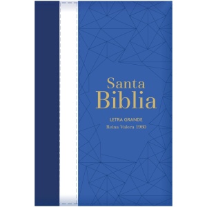 Biblia RVR1960 Letra Grande Azul Crema Azul Marino Manual Cierre Índice