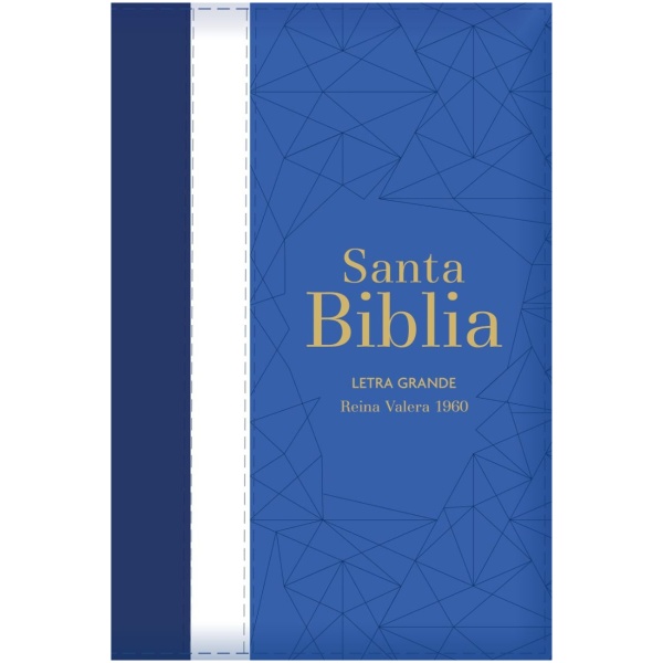Biblia RVR1960 Letra Grande Azul Crema Azul Marino Manual Cierre Índice