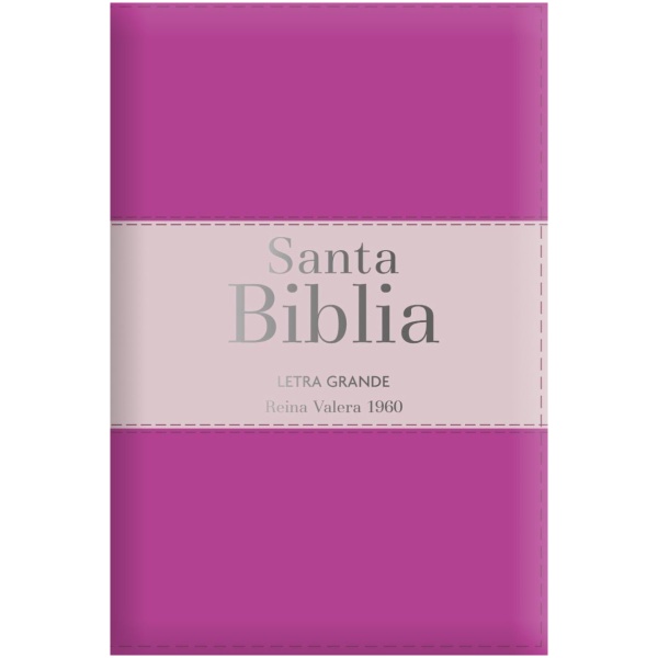 Biblia RVR1960 Letra Grande Fucsia Rosa Palo Manual Cierre Índice