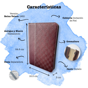 Biblia RVR1960 Grande Vino tinto Cierre QR RVR086cLGiPJR