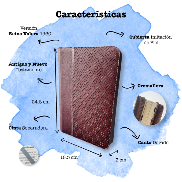 Biblia RVR1960 Grande Vino tinto Cierre QR RVR086cLGiPJR