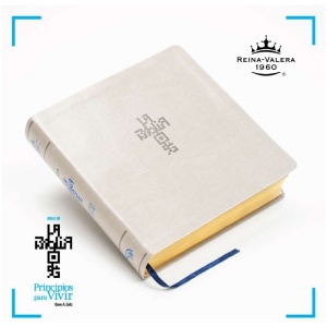 Biblia RVR1960 QR Principios para vivir simil piel arena