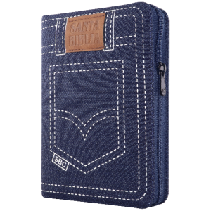 Biblia RVR1960 Mediana Jeans Azul  QR RVR054cJZTILGaPJR