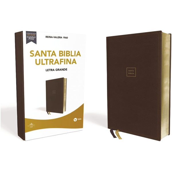 Biblia RVR1960 Ultrafina Letra Grande Leathersoft Café