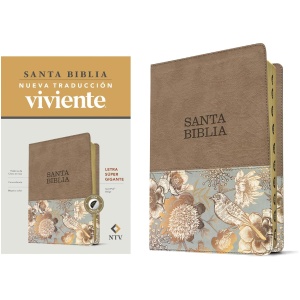 Biblia NTV Beige Sentipiel letra súper gigante Índice PJR