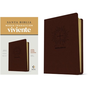Biblia NTV Café Oscuro Sentipiel Letra súper gigante PJR