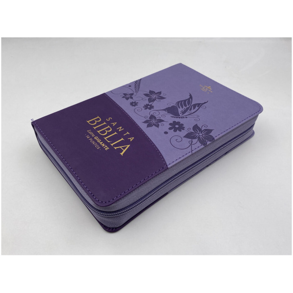 Biblia RVR1960 manual Letra Gigante im. piel cierre índice lila lila MARIPOSA - Image 6