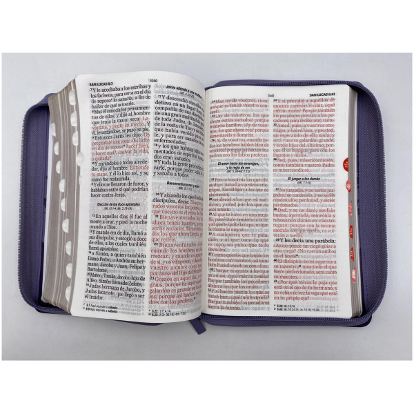 Biblia RVR1960 manual Letra Gigante im. piel cierre índice lila lila MARIPOSA - Image 3