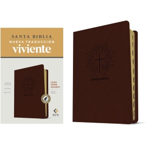Biblia NTV Letra Súper Gigante SentiPiel Café Oscuro Índice PJR