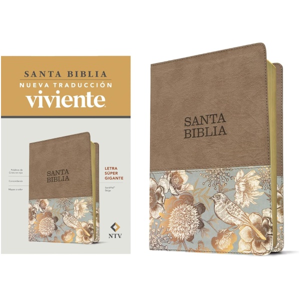 Biblia NTV Letra Súper Gigante SentiPiel Beige PJR