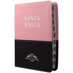 Biblia RV1909 mediana rosa café índice VR055TI