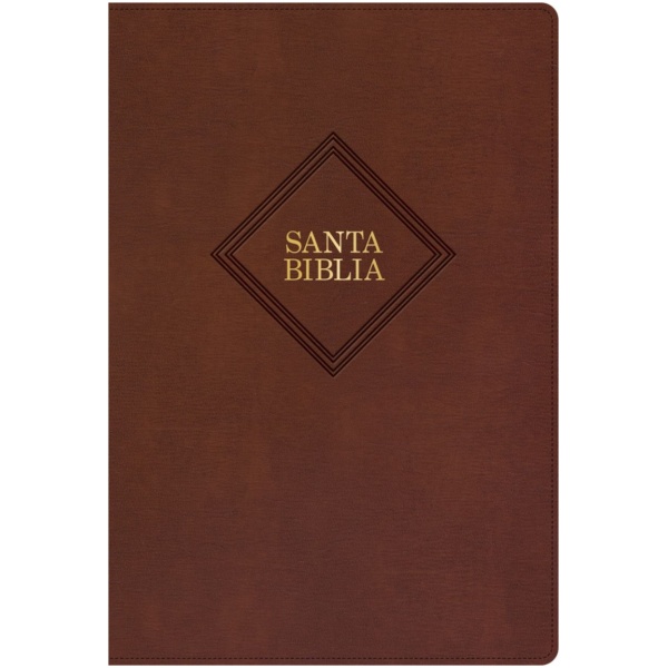 Biblia RVR1960 Letra Grande Manual Café Piel Fabricada 12pt