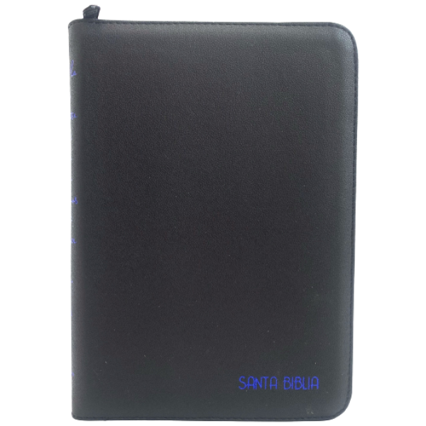 Biblia RVR1960 Mediana Letra Grande Imitación Piel Negro Azul RVR056cZTILG PJR