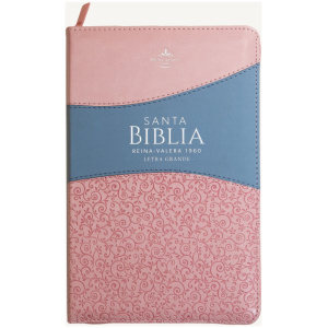 Biblia RVR1960 Manual Letra Grande Rosa/Azul Cierre 12.5pt 065PJR