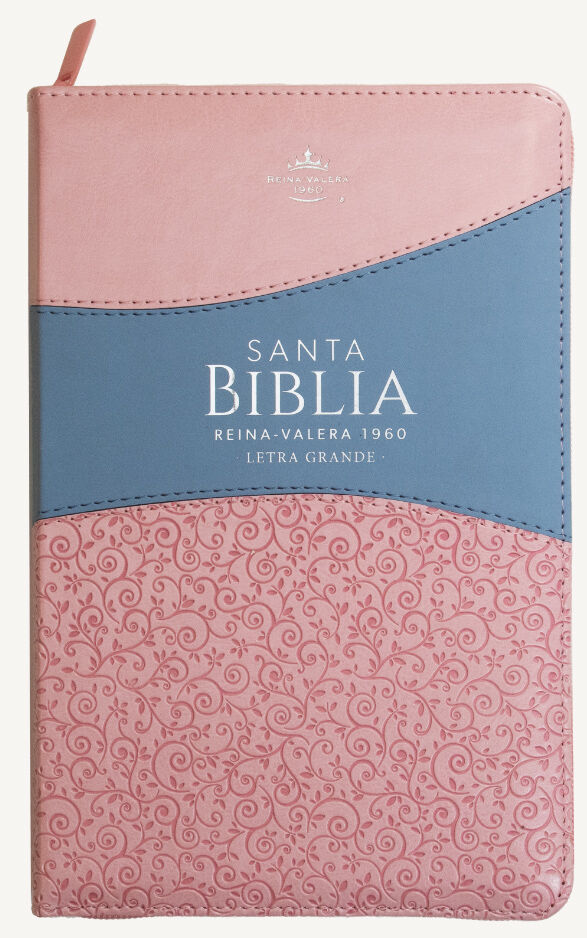 Biblia RVR1960 Manual Letra Grande Rosa/Azul Cierre 12.5pt 065PJR