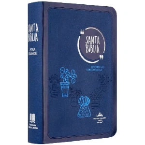 Biblia RVR1960 Mediana Letra Grande Imitación Piel Azul RVR045cLG