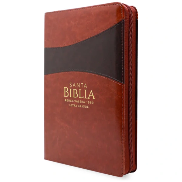 Biblia RVR1960 Clásica bitono marrón cierre manual 12.5P 065PJR vs - Image 3
