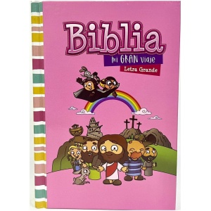 Biblia RVR1960 Mi gran viaje tapa dura rosa chica 10pt