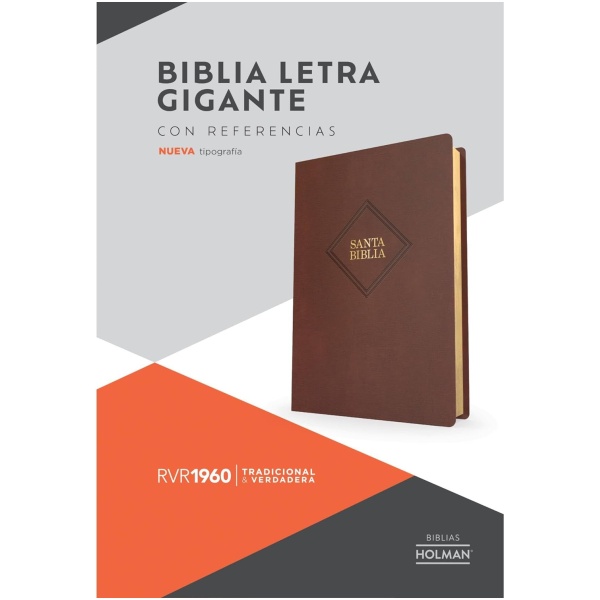 Biblia RVR1960 Letra gigante cafe 2023 piel fabricada - Image 6