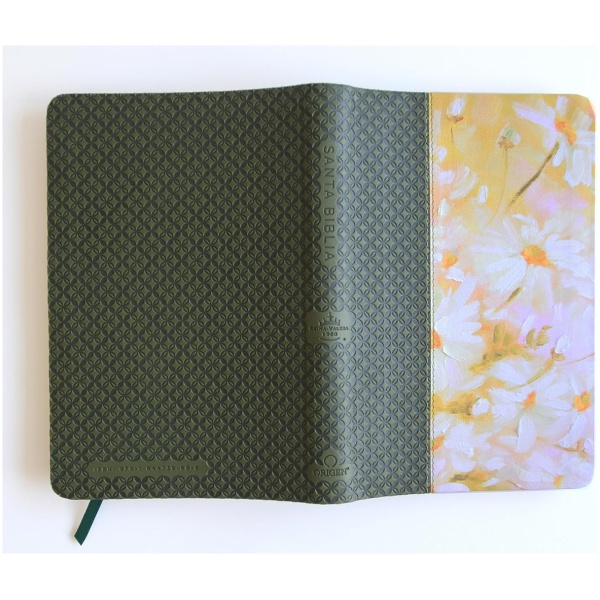 Biblia RVR1960 letra grande piel verde flores manual 10.5pt - Image 3