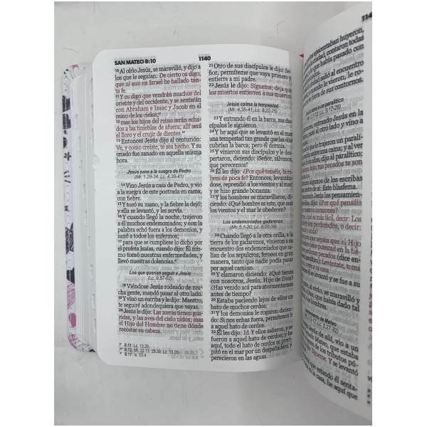 Biblia RVR1960 Palabras de vida amor rosa im piel índice bolsillo 8.5pt - Image 3