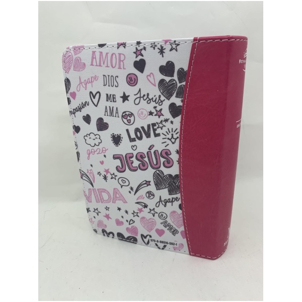 Biblia RVR1960 Palabras de vida amor rosa im piel índice bolsillo 8.5pt - Image 4