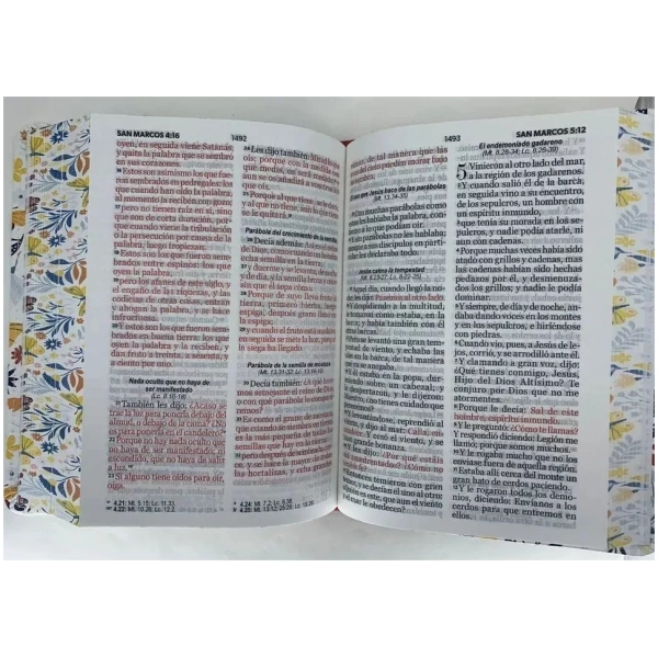 Biblia RVR1960 Primaveral naranja im piel chica 11pt PJR - Image 5