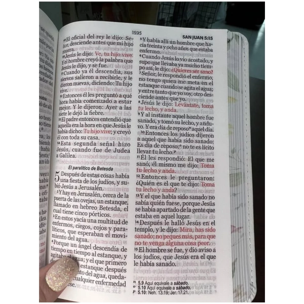 Biblia RVR1960 Primaveral lila claro im piel chica 11pt LG PRJ - Image 4