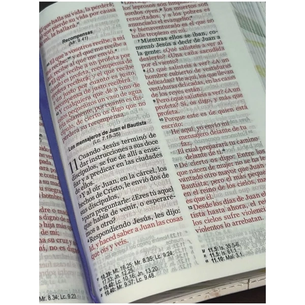 Biblia RVR1960 Primaveral lila claro im piel chica 11pt LG PRJ - Image 7